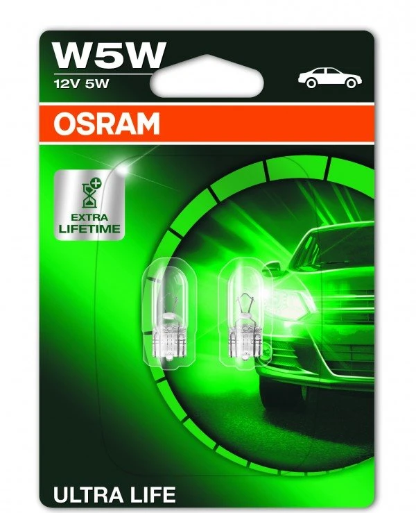 Osram - Лампа накаливания Ultra Life W5W 12V W2,1X9 (2825ULT-BLI2)  