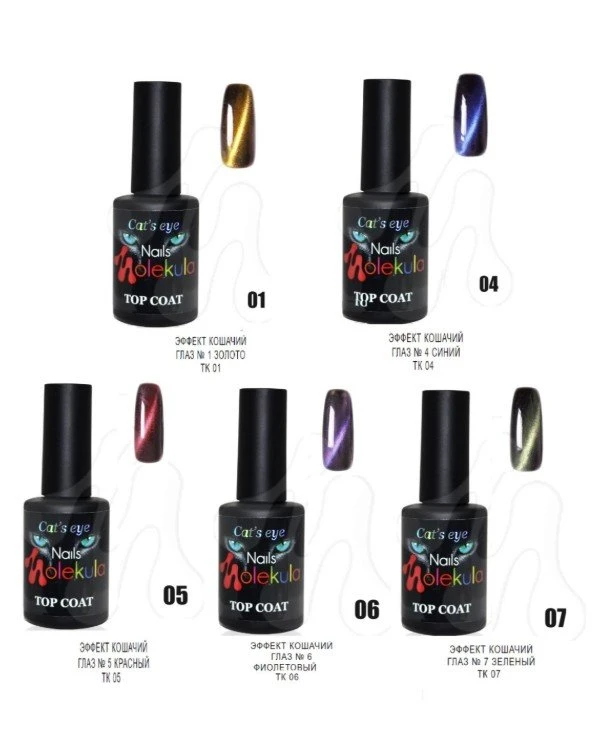 Nails Molekula Финишное покрытие "Эффект кошачий глаз" | Nails Molekula Top Coat цена, фото, купить