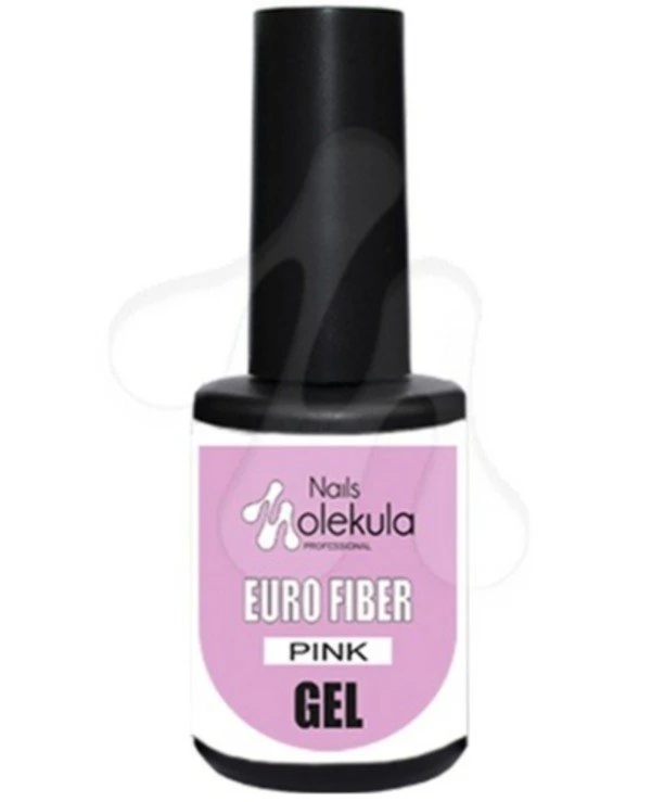 Nails Molekula - Гель моделирующий Euro Fiber Gel Pink Розовый, 12 мл