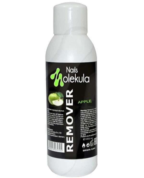 Nails Molekula - Средство для снятия гель-лака и биогеля "Яблоко" Remover Apple 1000 мл