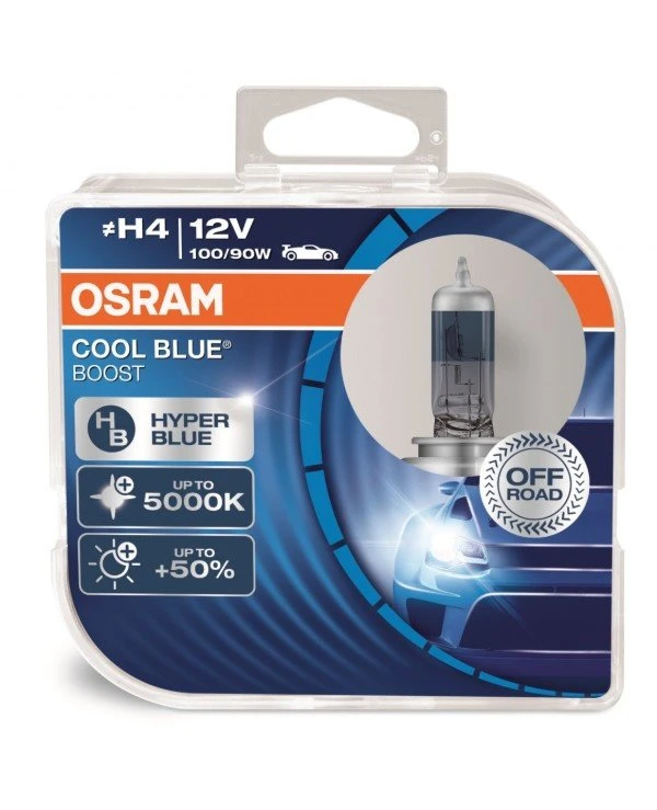 Osram - Автолампа Cool Blue Boost H4 12V 100/90W P43t Duo (62193CBB-HCB-DUO)  