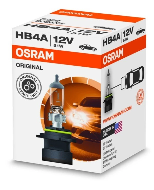 Osram - Halogen lamp HB4A 12V 51W P20D 10XBD  1095 Lm