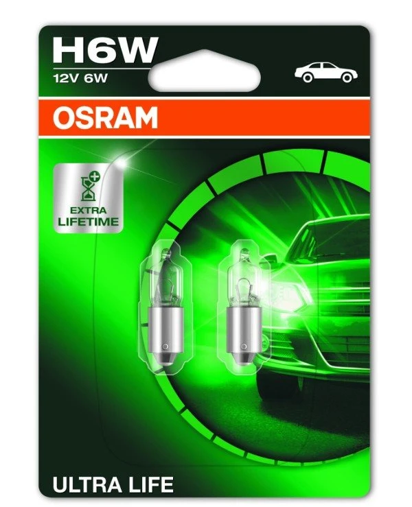 Osram - Лампа накаливания Ultra Life 6W 12V BAX9S (64132ULT-BLI2)  