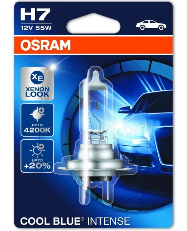 Osram - Галогенна лампа Cool Blue Intense H7 12V 55W PX26d (64210CBI-BLI)  1500 лм