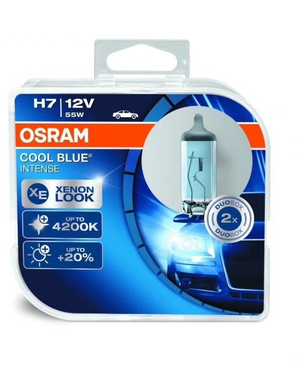 Osram - Галогенна лампа Cool Blue Intense H7 12V 55W PX26d Box (64210CBI-HCB-DUO)  1550 Lm