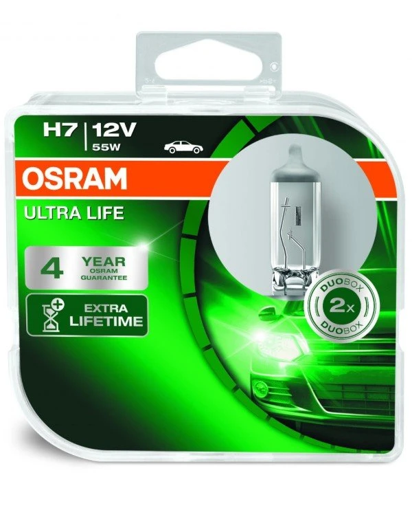 Osram - Галогенная лампа Ultra Life H7 55W 12V PX26D (64210ULT-HCB-DUO)  1550 Лм