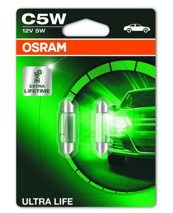 Osram - Автолампы Ultra Life 5W 12V SV8,5-810XBLI2LF (6418ULT-BLI2)  