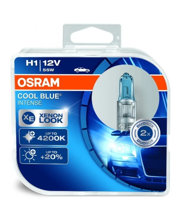 Osram - Галогенні лампи Cool Blue Intense H1 12V 55W P14.5s Box (64150CBI-HCB-DUO)  1550 Lm