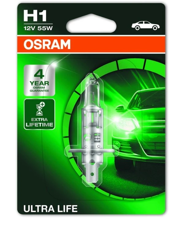 Osram - Галогенна лампа Ultra Life H1 55W 12VP14 (64150ULT-BLI)  1550 Lm