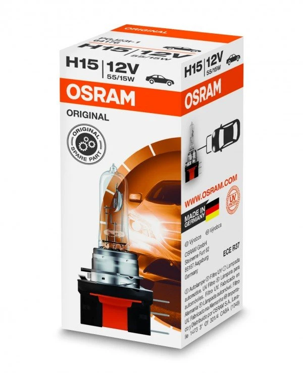 Osram - Лампа галогенная Original H15 55/15W 12V PGJ23T-1 (64176-FS)  1350 Лм
