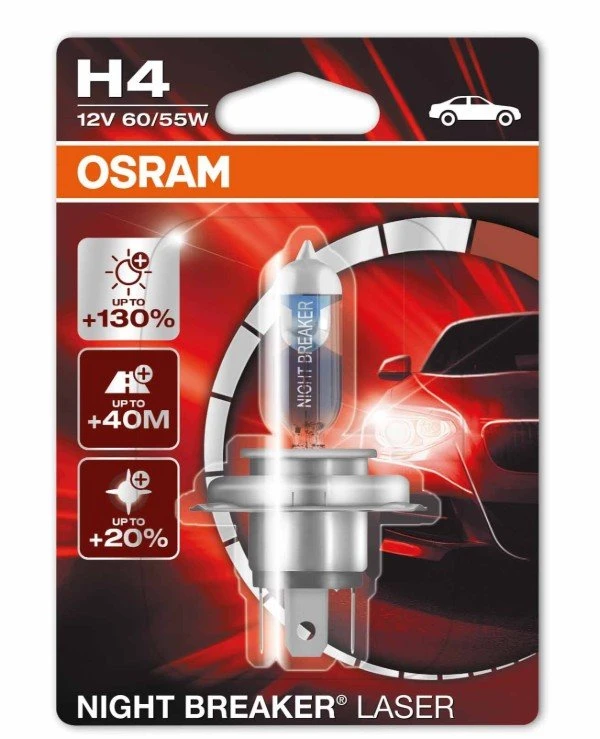 Osram - Галогенная лампа Night Breaker Laser H4 12V 60/55W P43T (64193NBL-BLI) Night Breaker Laser 