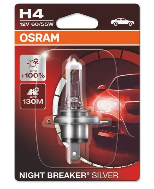 Osram - Лампа галогенная Night Breaker Silver H4 12V 60W P43t (64193NBS-BLI)  1000 Лм