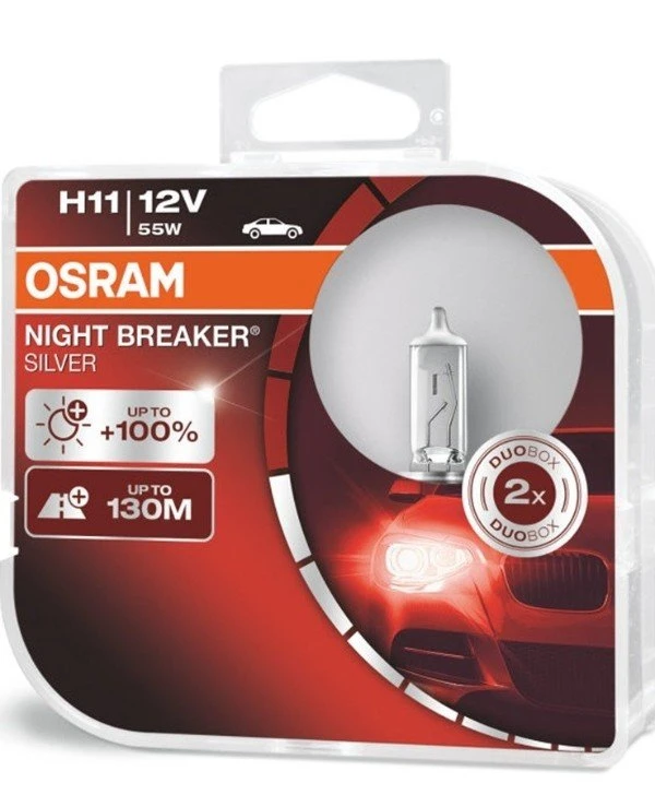 Osram - Галогенная лампа Night Breaker Silver H11 12V 55W PGJ19-2 (64211NBS-HCB-DUO)  1350 Лм