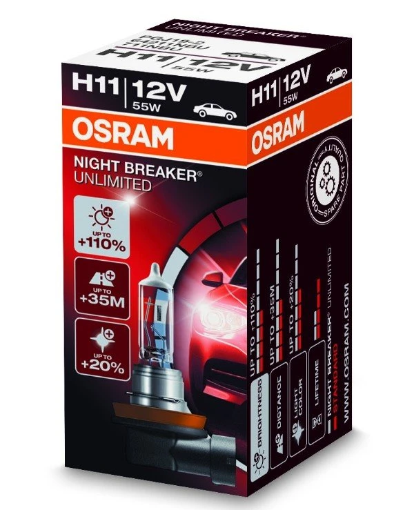 Osram - Галогенна лампа Night Breaker Unlimited 12V, H11 (64211NBU-FS)  1350 Lm