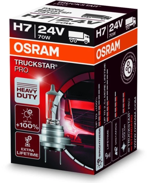 Osram - Галогенная лампа Truckstar PRO H7 24V 70W PX26d (64215TSP-FS)  1750 лм