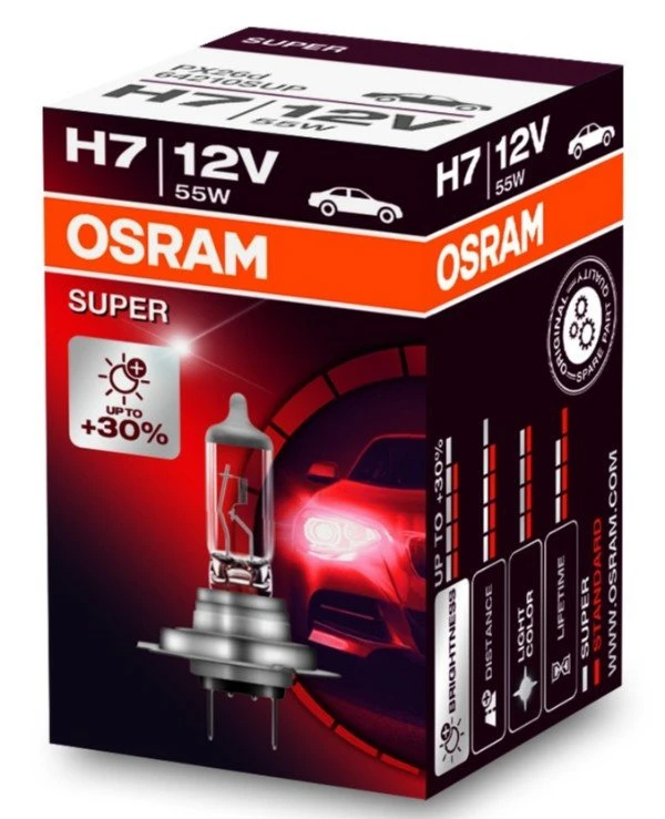 Osram - Галогенная лампа SUPER H7 12V 55W PX26d (64210SUP-FS)  