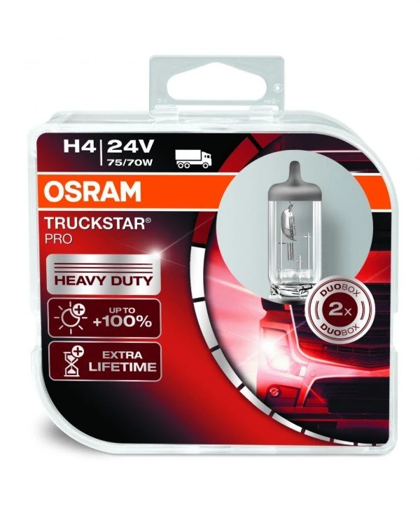 Osram - Галогенная лампа TruckStar Pro H4 24V 75W P43t (64196TSP-HCB-DUO)  