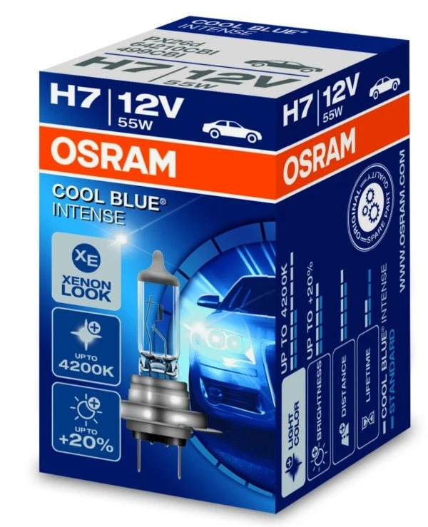 Osram - Галогенна лампа Cool Blue Intense H7 12V 55W PX26d (64210CBI-FS)  1550 Lm
