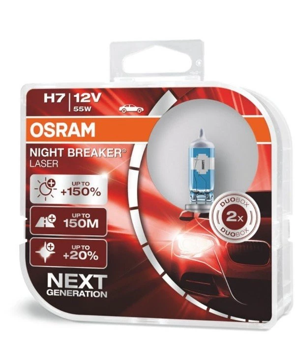 Osram - Галогенная лампа Night Breaker Laser H7 12V 55W PX26D (64210NL-HCB-DUO)  1500 Лм