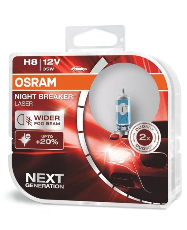Osram - Галогенная лампа Night Breaker Laser H8 12V 35W PGJ19-1 HCB2 (64212NL-HCB-DUO)  800 Лм