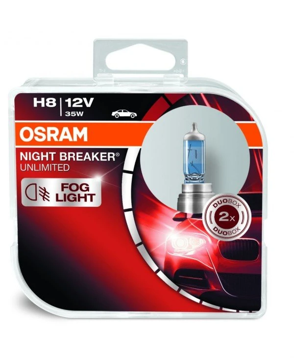 Osram - Галогенні лампи Night Breaker Unlimited H8 12V 35W PGJ19-1 HCB2 (64212NBU-HCB-DUO)  800 лм