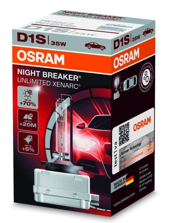 Osram - Ксеноновая лампа Xenarc Night Breaker Unlimited D1S 35W PK32d-2 (66140XNB-FS)  3200 Лм