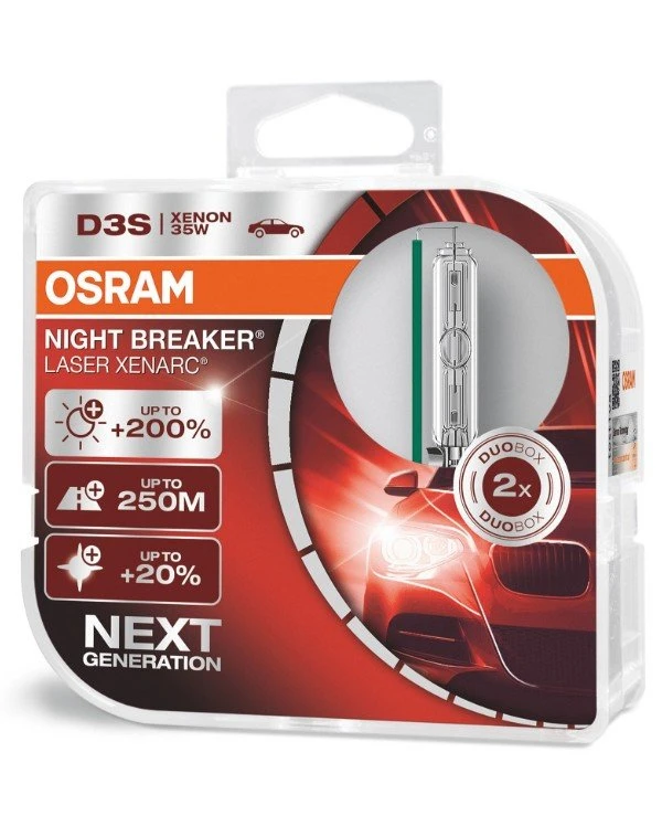 Osram - Ксеноновая лампа Xenarc Night Breaker Laser D3S 42V 35W PK32d-5 (66340XNL-HCB-DUO)  3200 Лм