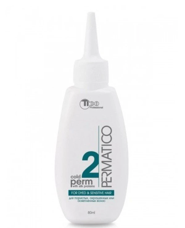 Tico Professional - Curling lotion №2 for porous, dyed or bleached hair Cold Perm №2 Lotion 80ml, №2