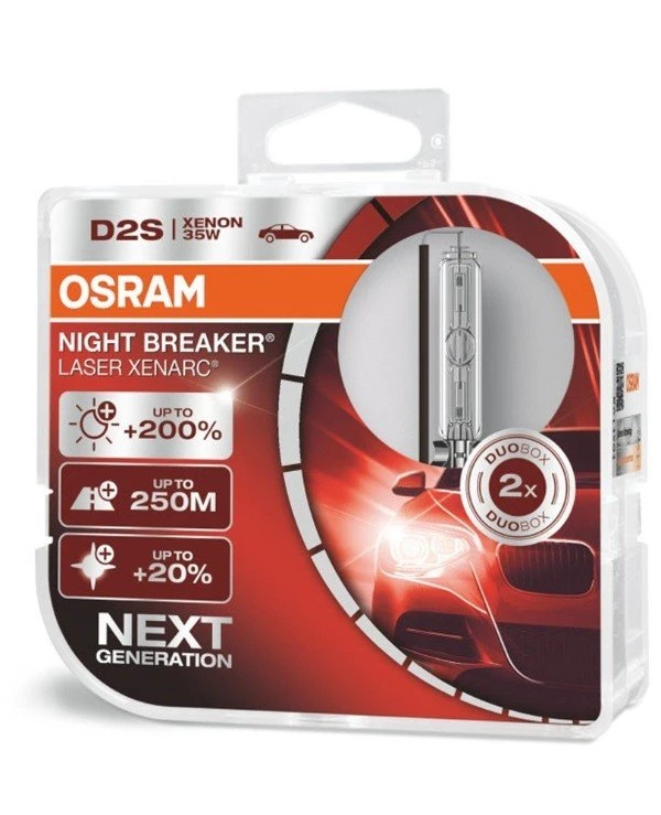 Osram - Ксеноновая лампа Xenarc Night Breaker Laser D2S 35W P32d-2 (66240XNL-HCB-DUO)  3200 Лм