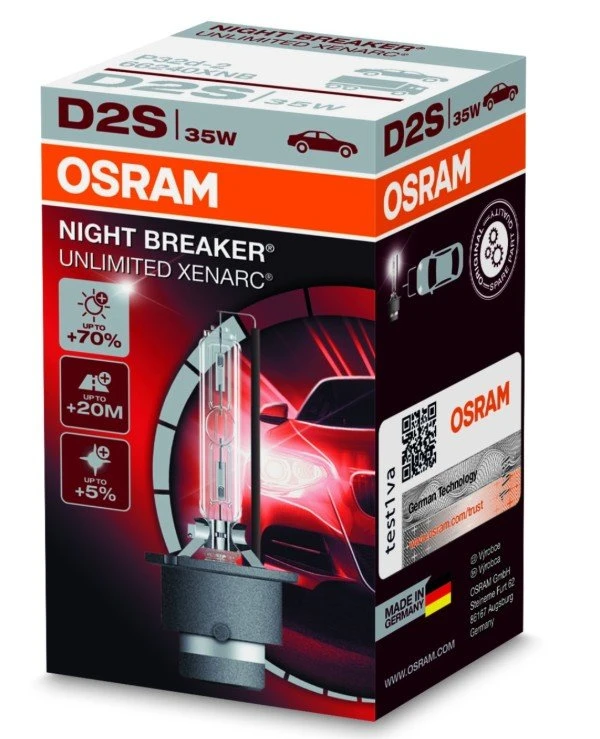 Osram - Ксеноновая лампа Xenarc Night Breaker Unlimited D2S 35W P32d-2 (66240XNB-FS)  3200 Лм