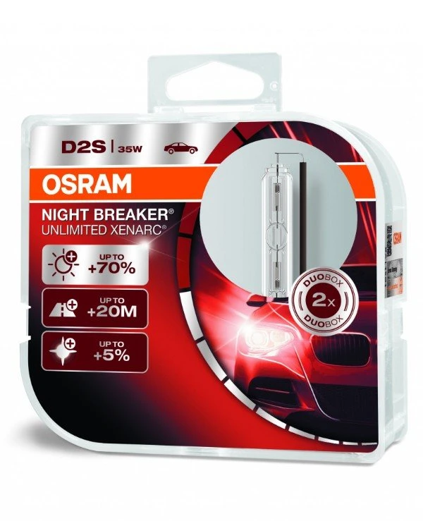 Osram - Ксеноновая лампа Xenarc Night Breaker Unlimited D2S 35W P32d-2 (66240XNB-HCB-DUO)  3200 Лм