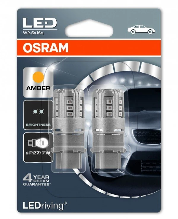 Osram - LED лампа LEDriving Standard P27/7W 3W 12V W2,1X9,5D (3547YE-BLI2)  16 Лм