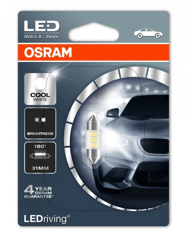 Osram - Светодиодная лампа LEDriving Standard 1W 12V SV8.5-8 6000K (6431CW-BLI)  