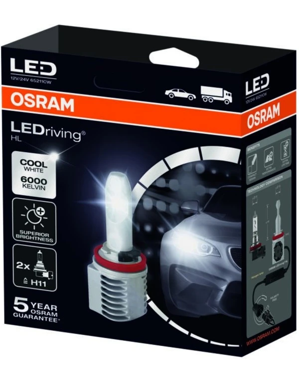 Osram - Set of lamps LEDriving H11 14W 12V PGJ19-2 FS2 6000K (65211CW)  