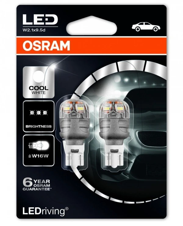 Osram - LEDriving Premium 12V LED Kit W16W 6000 K (9213CW-BLI2)  