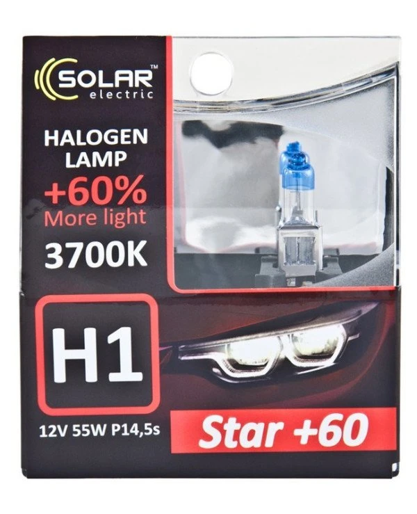 Solar - Галогенная лампа H1 12V 55W P14,5s +60% (1231S2) Starlight 