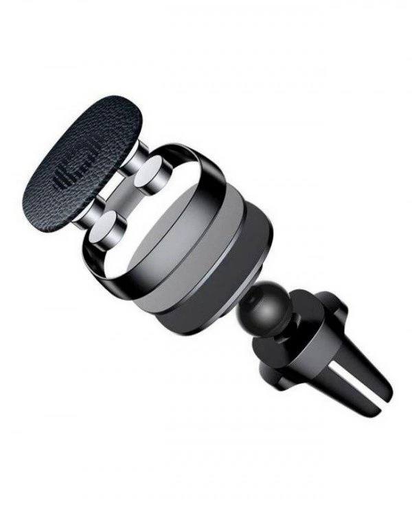 Baseus Автодержатель для телефона, серый | Baseus Privity Series Pro Air Outlet Magnet Bracket Genuine Leather фото 5, цена, купить