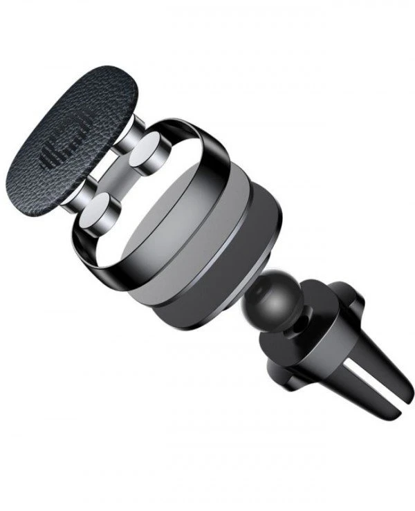Baseus Автодержатель для телефона, черный | Baseus Privity Series Pro Air Outlet Magnet Bracket Genuine Leather фото 5, цена, купить
