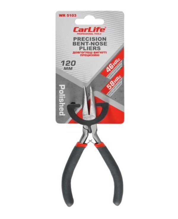 CarLife - Curved long nose pliers 120 mm polished  