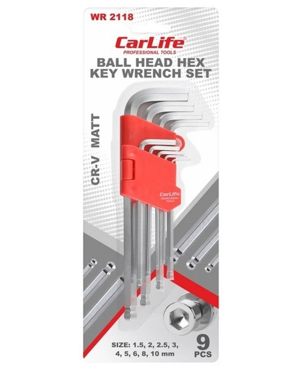 CarLife Набор Г-образных ключей, шарообразный шестигранник средний | CarLife WR2118 фото 2, цена, купить