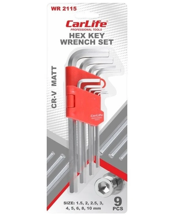 CarLife Набор Г-образных ключей, шестигранник средний | CARLIFE WR2115 фото 2, цена, купить