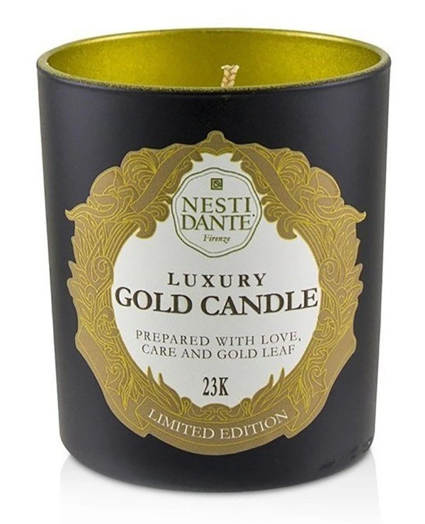 Nesti Dante - Свеча юбилейная с золотом 23-карата ароматизированная Candles Luxury Gold 160 г