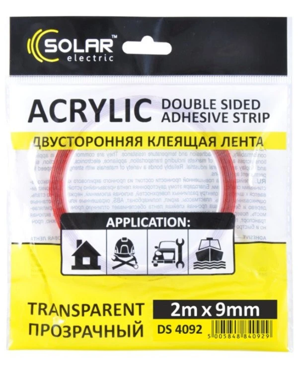 Solar Скотч двусторонний 2мx9мм | SOLAR (DS4092) фото, цена, купить