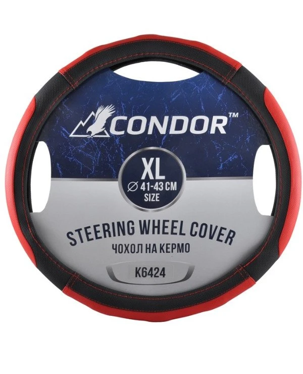 Condor - Чехол на руль K6424  Красный, 41-43см (XL)