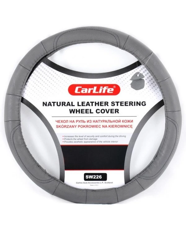 CarLife - Чехол на руль SW226XL  Серый, 41-43см (XL)