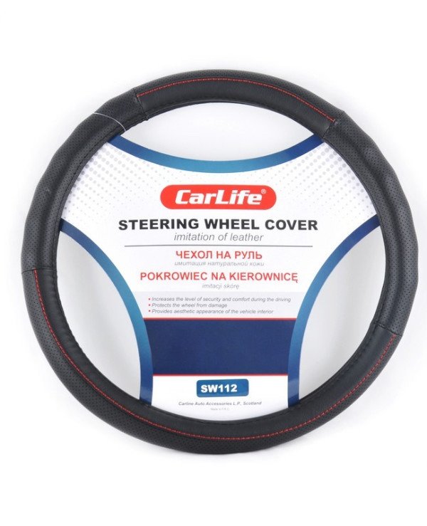CarLife - Cover on the steering wheel SW112L  Black, 39-41cm (L)