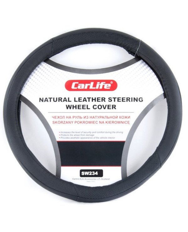 CarLife - Cover on the steering wheel SW234L  Black, 39-41cm (L)