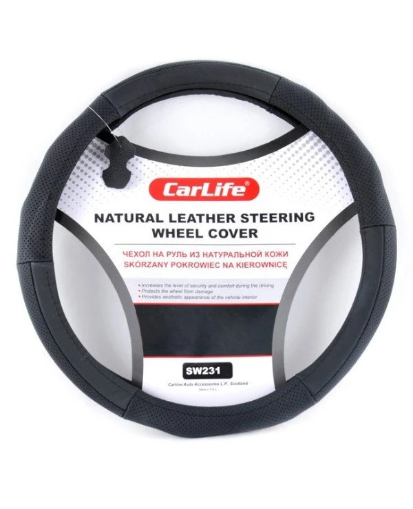 CarLife - Чехол на руль SW231L  Черный, 39-41см (L)