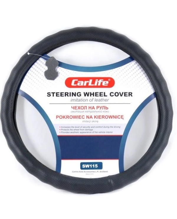 CarLife - Чехол на руль SW115L  Черный, 39-41см (L)