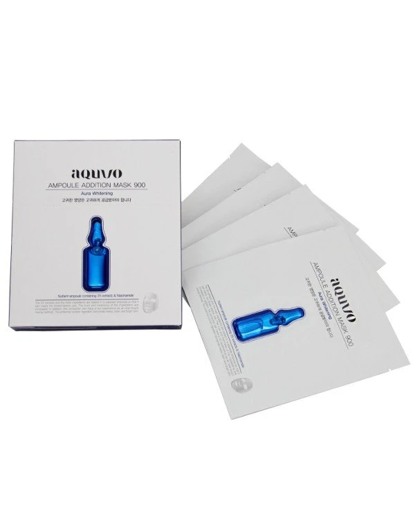 Aquvo Осветляющая маска для лица | Ampoule Addition Mask 900 Aura Whitening фото 2, цена, купить
